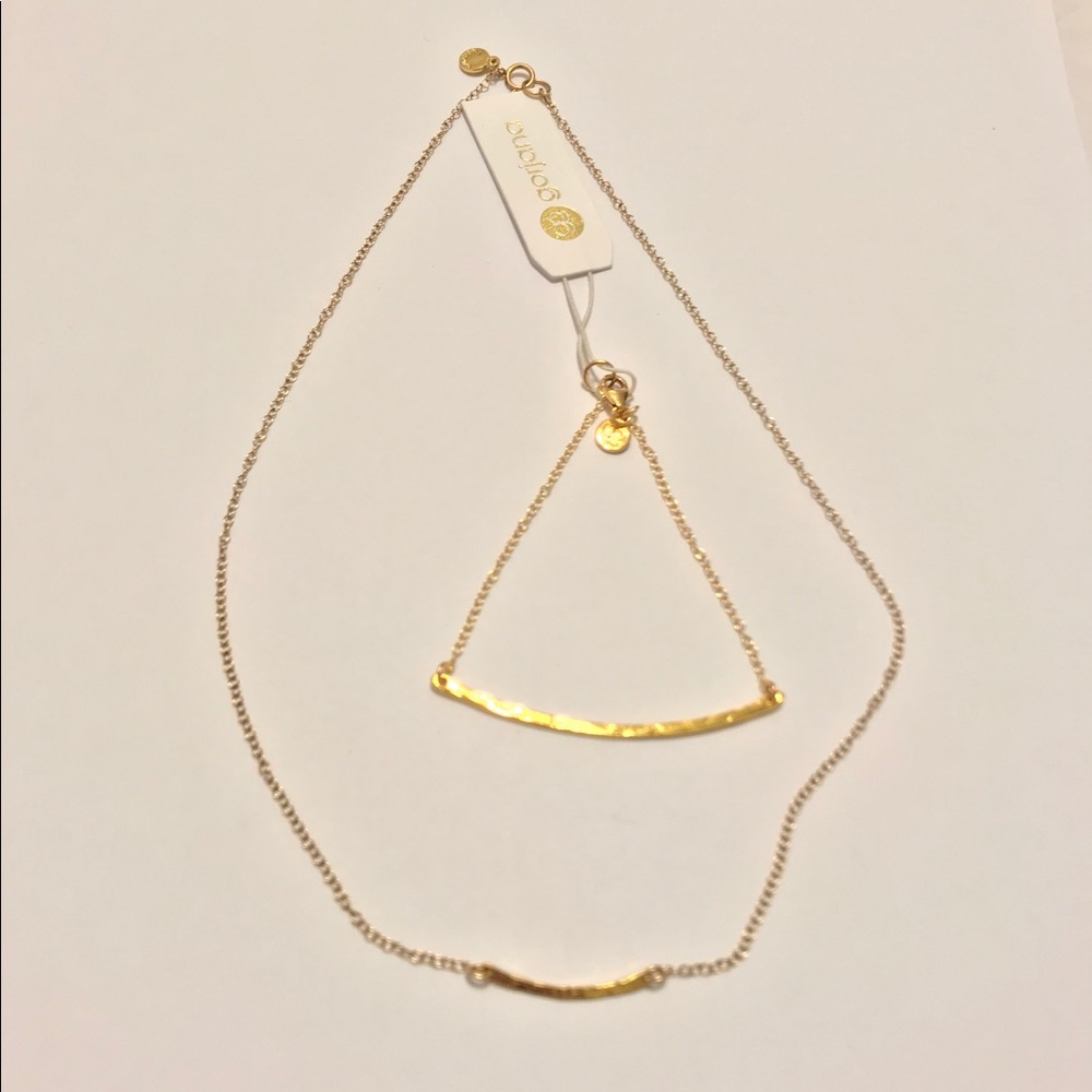 Gorjana Gold Taner Bracelet + Necklace + Bag